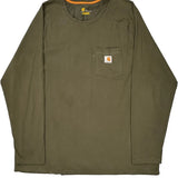 Carhartt Long Sleeve T-Shirt - 2XL Green Cotton