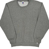 Russell Athletic Sweatshirt - Large Grey Cotton Blend