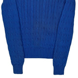 Ralph Lauren Cable Knit Sweater - Small Blue Cotton