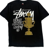 Global International Champs Stussy Graphic T-Shirt - Medium Black Cotton