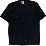 Dickies Short Sleeve Shirt - Small Black Polyester Blend