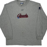 Vancouver Canucks Reebok Nhl Long Sleeve T-Shirt - XL Grey Cotton
