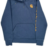 Carhartt Spellout Hoodie - XS Blue Cotton
