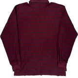 Polo By Ralph Lauren Striped Long Sleeve Polo Shirt - Small Burgundy Cotton