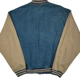 Amerhart Logo Tri-Mountain Varsity Jacket - XL Beige Cotton