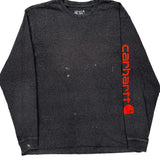 Carhartt Long Sleeve T-Shirt - Large Grey Cotton