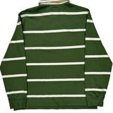 Lands End Striped Rugby Shirt - XL Green Cotton