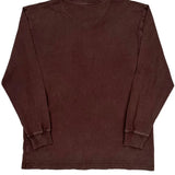 Dickies Henley Long Sleeve T-Shirt - Large Brown Cotton