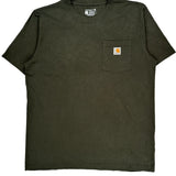 Carhartt T-Shirt - Large Green Cotton