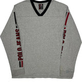 Polo By Ralph Lauren Spellout Long Sleeve T-Shirt - Large Gray Cotton