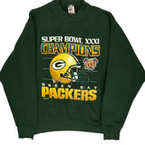 Made In USA Green Bay Packers Fruit Of The Loom Nfl Sweatshirt - Large Green Cotton