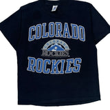 Colorado Rockies Logo Athletics Graphic T-Shirt - XL Black Cotton