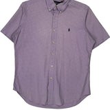 Ralph Lauren Checked Short Sleeve Shirt - Medium Purple Cotton