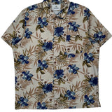 28 Palms Floral Hawaiian Shirt - Large Multicoloured Cotton