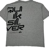 Quiksilver Graphic T-Shirt - Large Gray Cotton
