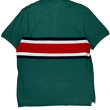 Tommy Hilfiger Striped Polo Shirt - Large Green Cotton
