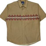 Wrangler Aztec Short Sleeve Shirt - XL Beige Cotton