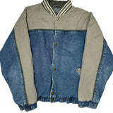 Eagles Ridge Panelled Varsity Jacket - Large Blue Cotton