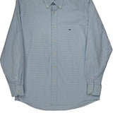 Lacoste Checked Shirt - Large Blue Cotton