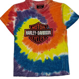Harley Davidson Tie-Dye T-Shirt - Small Multicoloured Cotton