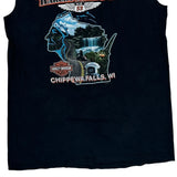 Chippewa Falls, Wi Harley Davidson Graphic Tank Top - Large Black Cotton