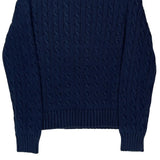 Tommy Hilfiger Cable Knit Sweater - Medium Navy Cotton