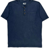 Carhartt Henley T-Shirt - Medium Blue Cotton