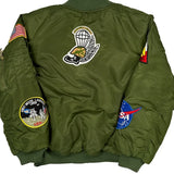 Age 10 Up And Away Bomber Jacket - Medium Green Polyester