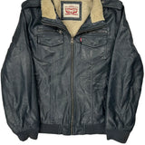 Levis Leather Jacket - XL Black Leather