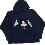 Mickey Unlimited Cartoon Hoodie - Large Navy Polyester