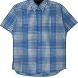 Tommy Hilfiger Checked Short Sleeve Shirt - Large Blue Cotton