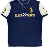 Black Watch Polo By Ralph Lauren Graphic Polo Shirt - XL Navy Cotton