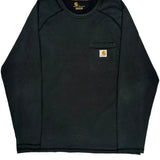 Carhartt Long Sleeve T-Shirt - Large Black Cotton