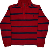 Age 6 Polo By Ralph Lauren Striped 1/4 Zip - XS Red Cotton