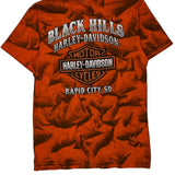 Black Hills Rally Harley Davidson Graphic T-Shirt - XS Orange Cotton