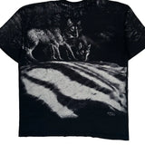 Wolf Harlequin Graphic Aop T-Shirt - XL Black Cotton