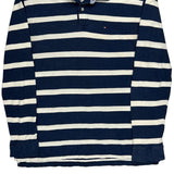 Tommy Hilfiger Striped Long Sleeve Polo Shirt - XL Blue Cotton