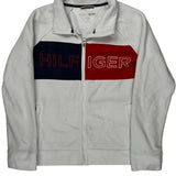 Tommy Hilfiger Spellout Fleece Jacket - Large Blue Polyester