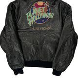 Las Vegas Planet Hollywood Graphic Leather Jacket - Small Black Leather