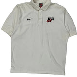 Nike Polo Shirt - Medium White Cotton