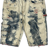 American Flag Patch Heritage America Denim Shorts - 34W 10L Blue Denim