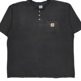 Carhartt Henley T-Shirt - XL Black Cotton