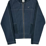 Nike Track Jacket - Medium Navy Cotton
