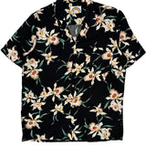 Paradise Found Floral Hawaiian Shirt - Large Black Viscose