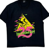 Single Stitch Minnesota Ironman Screen Stars Graphic T-Shirt - Large Black Cotton Blend