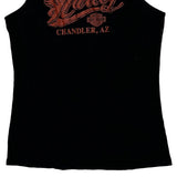 Harley Davidson Graphic Tank Top - Large Orange Cotton