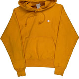 Reverse Weave Champion Hoodie - Small Yellow Cotton