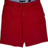 Tommy Hilfiger Chino Shorts - 32W 10L Red Cotton