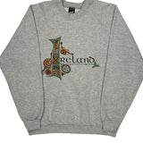 Ireland Screen Stars Graphic Sweatshirt - Large Gray Cotton Blend