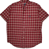 Chaps Ralph Lauren Checked Short Sleeve Shirt - Large Red Cotton